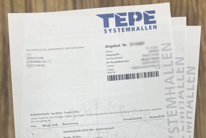 Unser Angebot für Ihre Halle