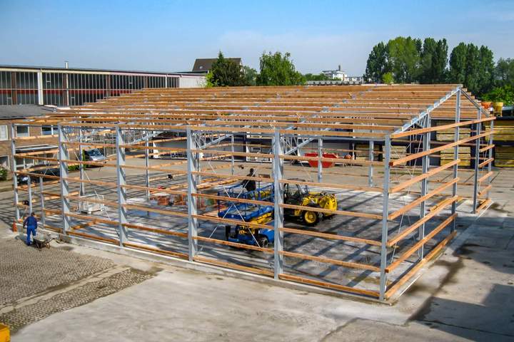 Hallenbausatz Stahlhallen - Konstruktion Hallenbausatz für Stahlhallen, Konstruktion von außen