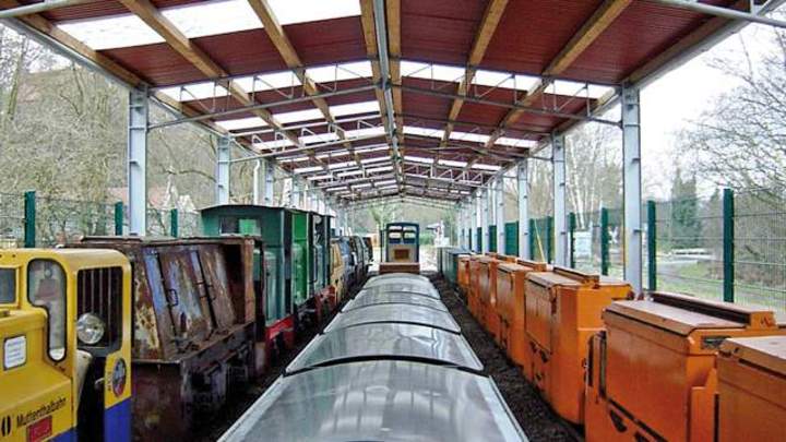 Arbeitsgemeinschaft Muttenthalbahn e.V., Witten / Ruhr - Typ SD6,00 - Länge 50,00m Halle für eine Eisenbahn.
